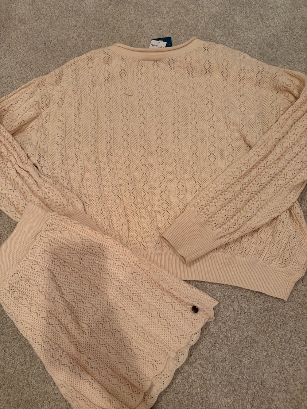 Roxy Cream Cable-Knit Matching Set - Sweater & Shorts - Picture 5 of 5